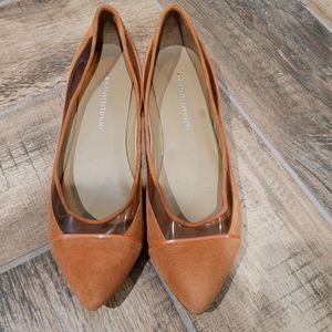 DONALD J PLINER "Nerina" orange suede demi-wedge SIZE 6